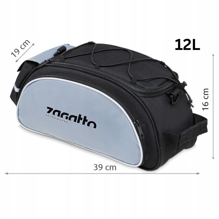 Torba rowerowa sakwa na bagażnik kufer pojemna torba na rower ZAGATTO