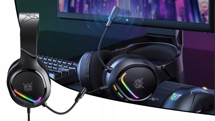 ONIKUMA X31 SŁUCHAWKI GAMINGOWE NAUSZNE PRZEWODOWE Z MIKROFONEM DO PC RGB
