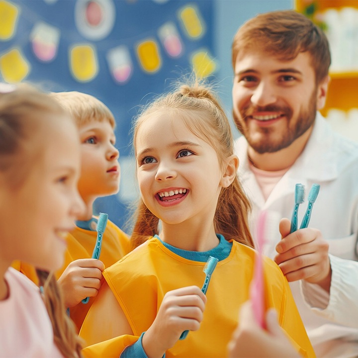 Szczoteczki jednorazowe do fluoryzacji niebieskie z kapsułką 100 szt.