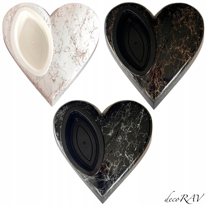 SERCE na Grób RÓŻNE KOLORY Podstawa na Stroik Wzór Marmur Kompozycja