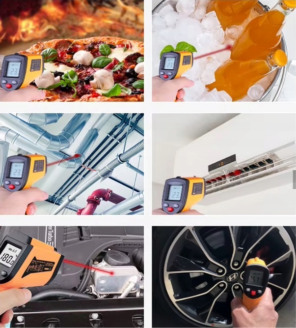 PIROMETR LASEROWY TERMOMETR BEZDOTYKOWY LCD -50 +380°C MIERNIK PODCZERWIEŃ