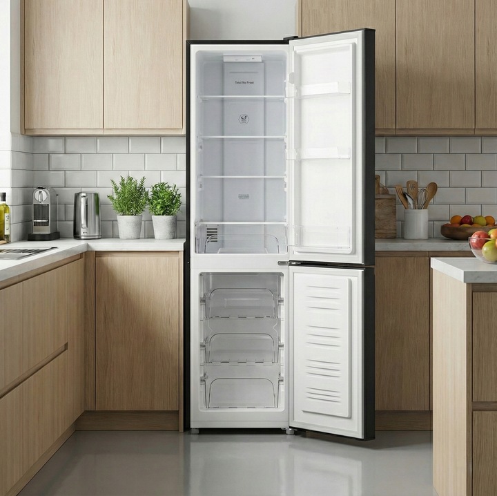 Lodówka No Frost 175cm 225L Smith&Brown SFBF-532-BE3 Czarna WĄSKA