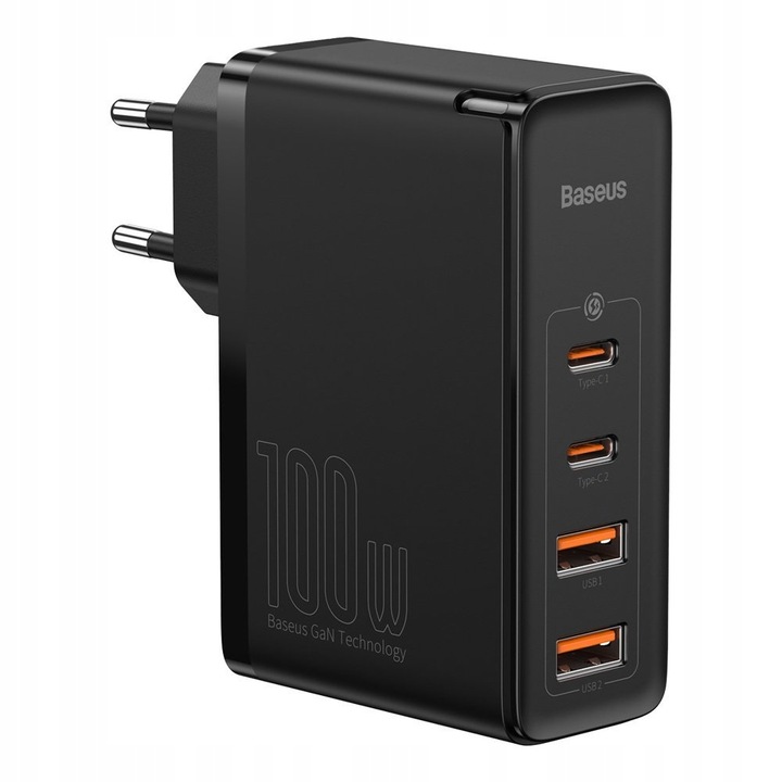BASEUS MOCNA ŁADOWARKA SIECIOWA ZASILACZ 2X USB USB-C QC 100W + KABEL TYP-C