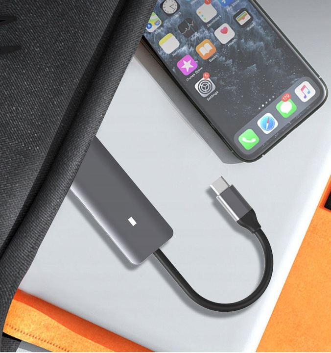 HUB Przejściówka USB-C Adapter 7W1 HDMI 4K USB 3.0 Gigabit Ethernet RJ45 M1