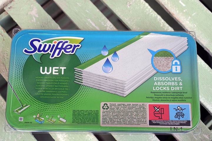 SWIFFER WET MOKRE CHUSTECZKI DO PODŁÓG WKŁADY WYMIENNE ŚCIERECZKI 20 SZT