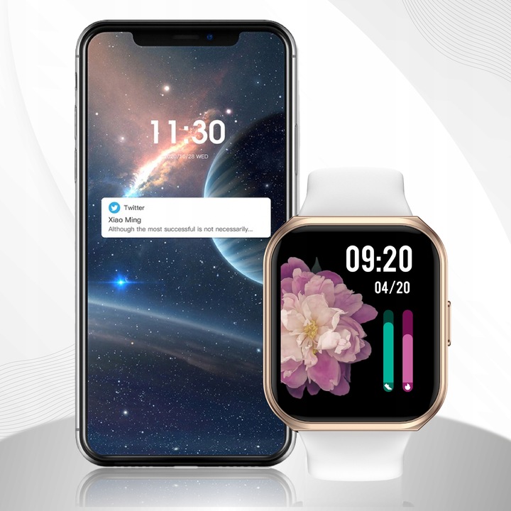 SMARTWATCH ZEGAREK MENU DAMSKI ROZMOWY GRY POLSKIE SMS 2 PASKI SMART