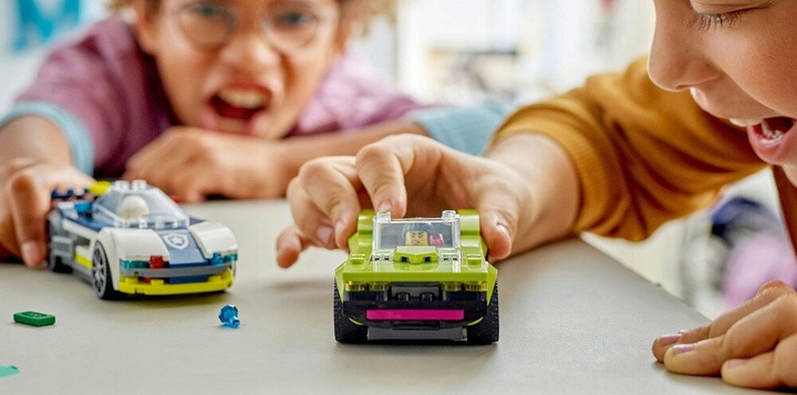 LEGO City Zestaw 60415 Pościg radiowozu za muscle carem auto + Torba LEGO