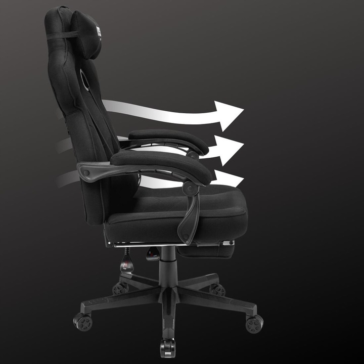 Fotel gamingowy biurowy krzesło gracza Emperor czarnyTkanina