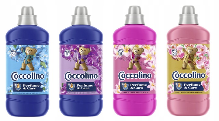 Coccolino Płyn do płukania tkanin ubrań Perfume&Care MIX 4x1275 ml