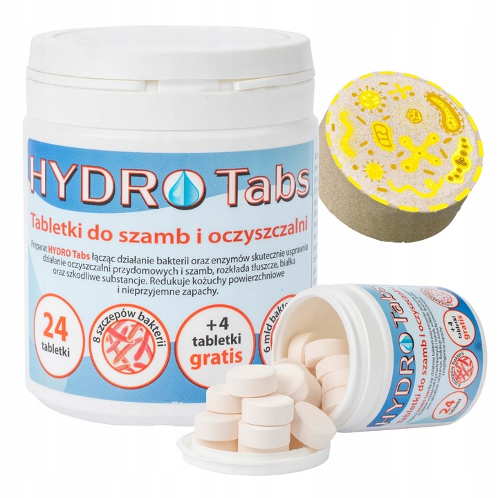 TABLETKI DO SZAMBA BAKTERIE DO OCZYSZCZALNI EKOLOGICZNEJ PREPARAT DO