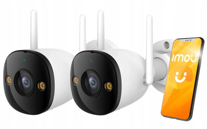 2 Zewnętrzne Kamery IP WiFi 5Mpx Imou bullet 3 IR30 Mikrofon Głośnik Syrena