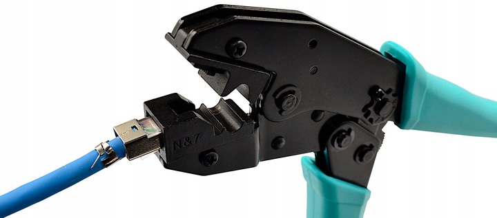 ZACISKARKA DO WTYKÓW EKRANOWANYCH RJ45 KAT.6A KAT.7 NA GRUBY KABEL
