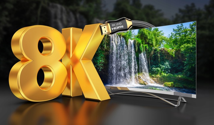 KABEL HDMI 2.1 8K PRZEWÓD ULTRA HIGH SPEED 48Gbps eARC FHD 240Hz GOLD