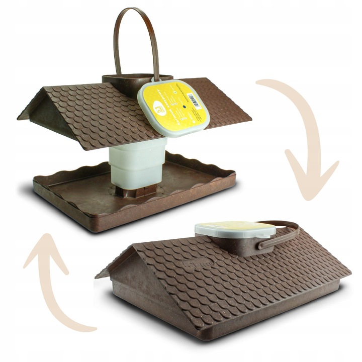 KARMNIK DLA PTAKÓW DUŻY MOCNY DOMEK BUDKA NA KARMĘ POKARM ZIARNO