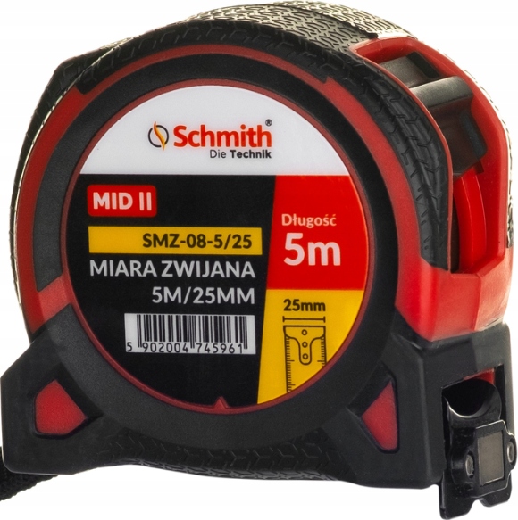 SCHMITH MIARA METRÓWKA MIARKA ZWIJANA 5m x 25mm