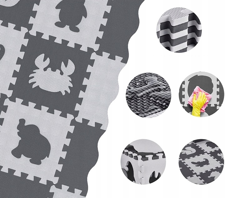 GRUBA MATA EDUKACYJNA puzzle PIANKOWE XXL KOJEC