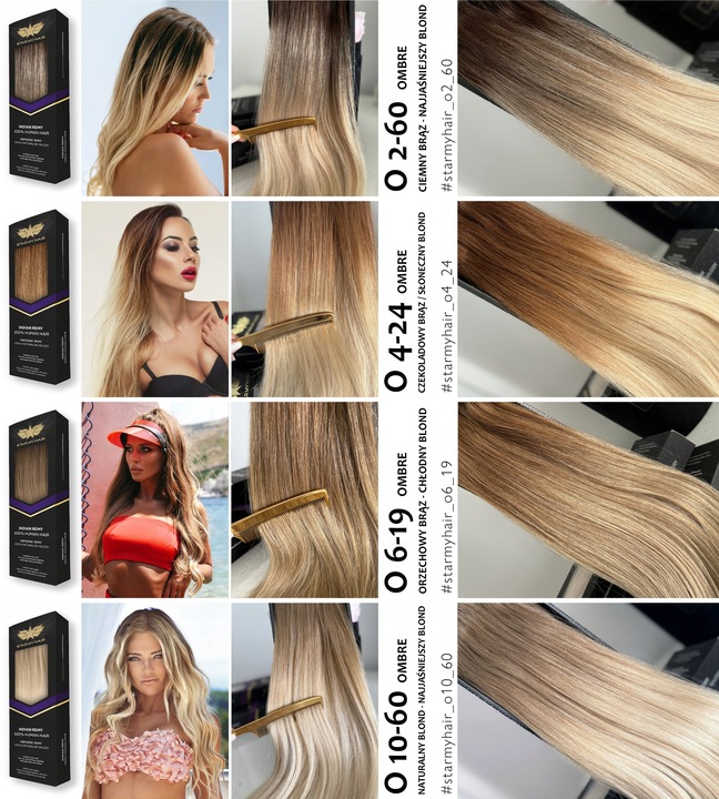 Włosy doczepiane naturalne CLIP-IN 50-55cm 3 taśmy