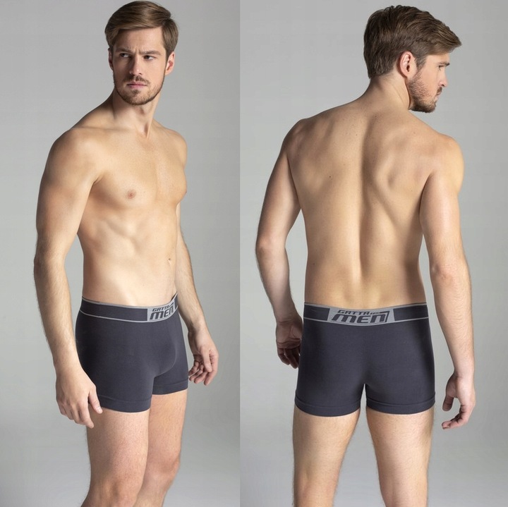 6 X GATTA BOXER BOKSERKI MĘSKIE BAWEŁNA SZARE BIAŁE XL