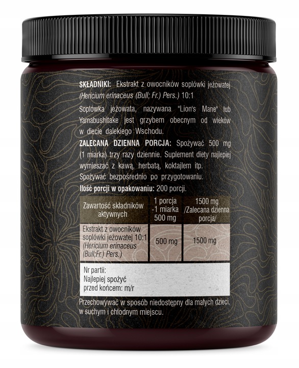 SolveLabs Lion's Mane Soplówka Jeżowata 10:1 100g