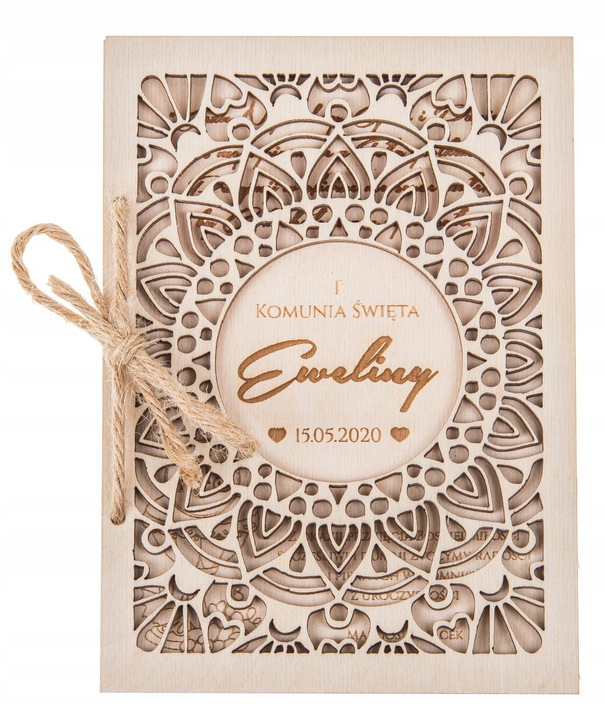 RUSTYKALNA kartka na KOMUNIE prezent GRAWER imię!!