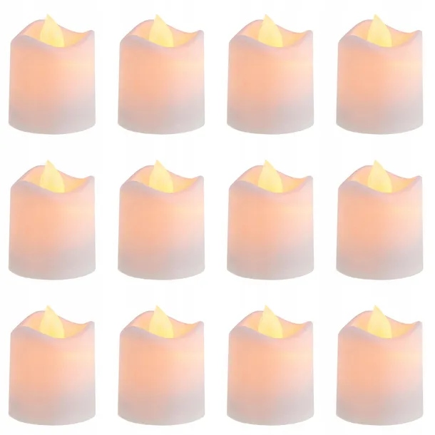 12x ŚWIECZKA LED LAMPKA WKŁAD DO ZNICZA TEALIGHT LAMPIONÓW DEKORACJI