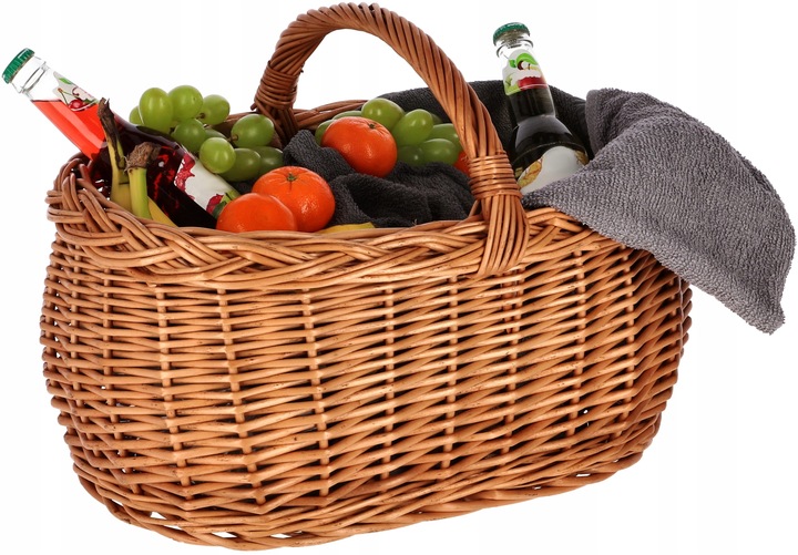 KOSZ KOSZYK WIKLINOWY NA ZAKUPY PIKNIK GRZYBY 45 CM WIELKANOC