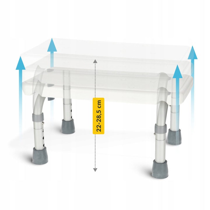 TABORET STOPIEŃ SCHODEK SIEDZISKO DO WANNY PRYSZNIC REGULOWANA WYSOKOŚĆ