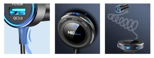 ROZDZIELACZ GNIAZDA ZAPALNICZKI ŁADOWARKA USB PD