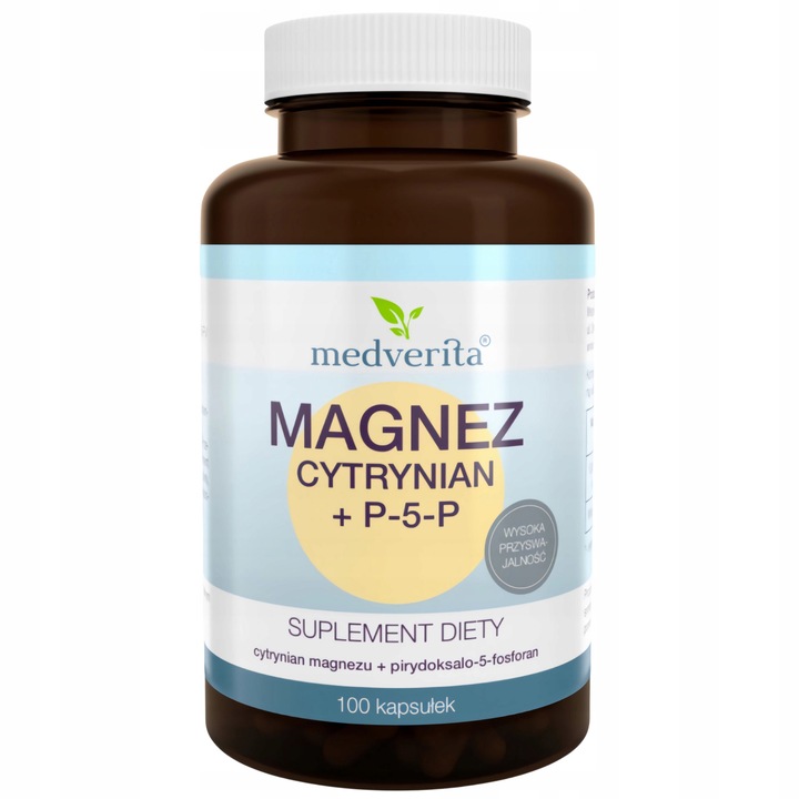 MEDVERITA Cytrynian Magnezu + P-5-P 100 kaps.