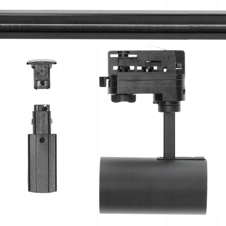Zestaw szynowy 3 fazowy szyna 2m, 4x oprawa SPECTRUM CZARNY komplet