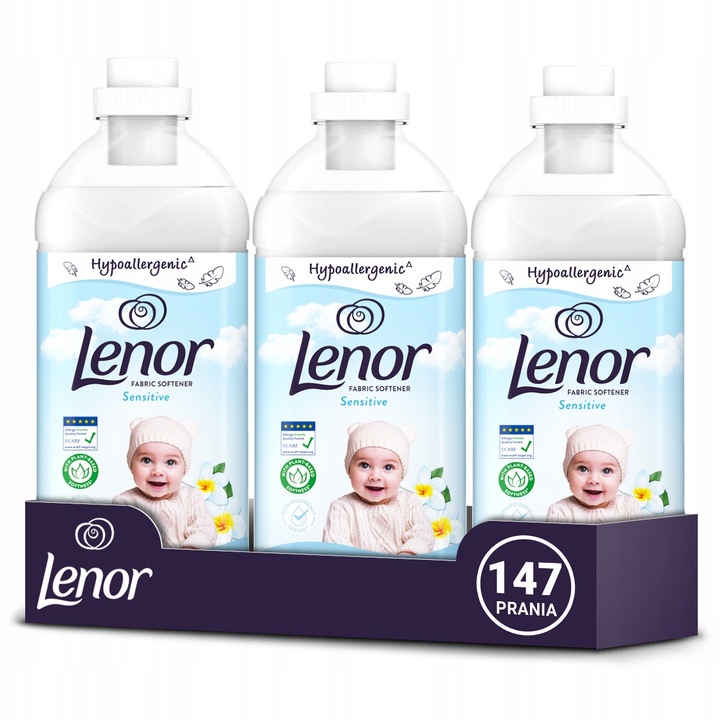 Zestaw 3x Lenor Sensitive Hipoalergiczny płyn do płukania tkanin 147