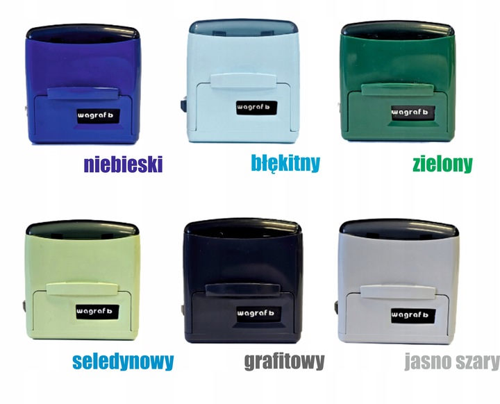 Pieczątka firmowa Wagraf B3s do 6 linii tekstu 12-kolorów obudowy