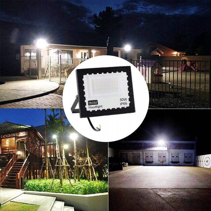 HALOGEN LED 30W NAŚWIETLACZ SLIM ZEWNĘTRZNY ROBOCZY OSZCZĘDNY DO MAGAZYNU