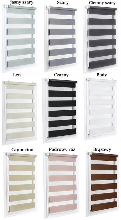 ROLETA ROLETY DZIEŃ NOC 57x150 CM Z NAPINACZEM NA WYMIAR RÓŻNE KOLORY