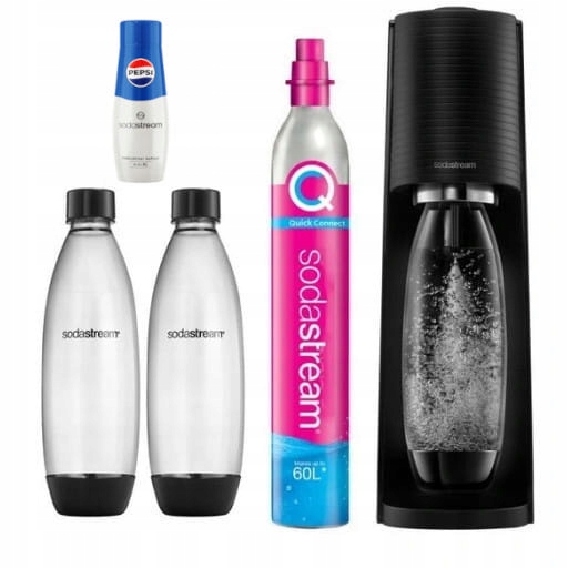 saturator SodaStream Terra czarna 2 butelki koncentrat + syrop Pepsi