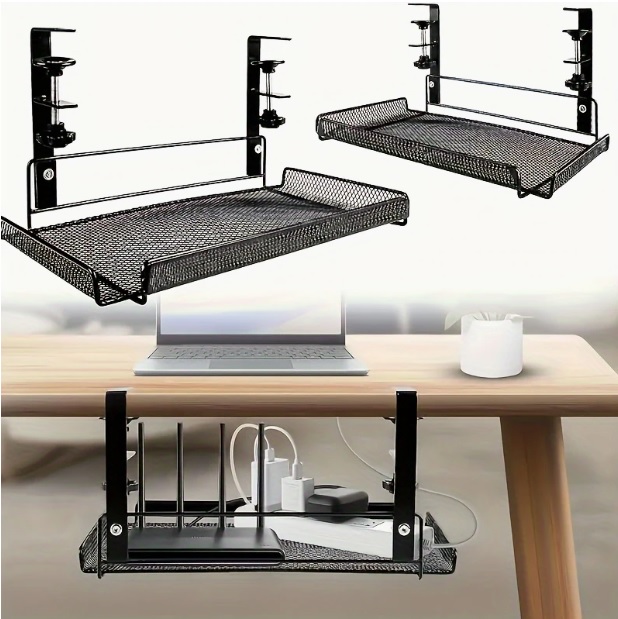 DUŻA PÓŁKA ORGANIZER WIESZAK NA PRZEWODY KABLE ROUTER BIURKO