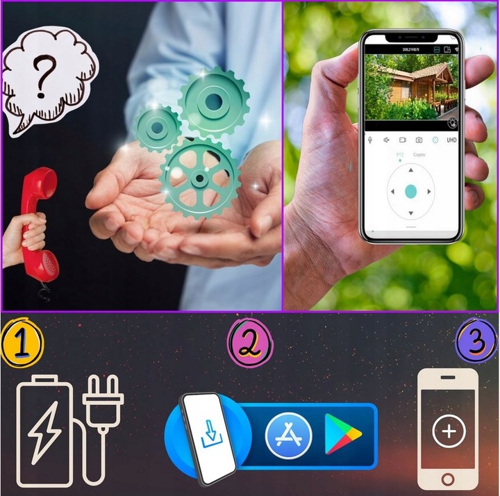 PODWÓJNA ZEWNĘTRZNA KAMERA WIFI SMART IP QUADHD 4MPX APLIKACJA DETEKCJA IR