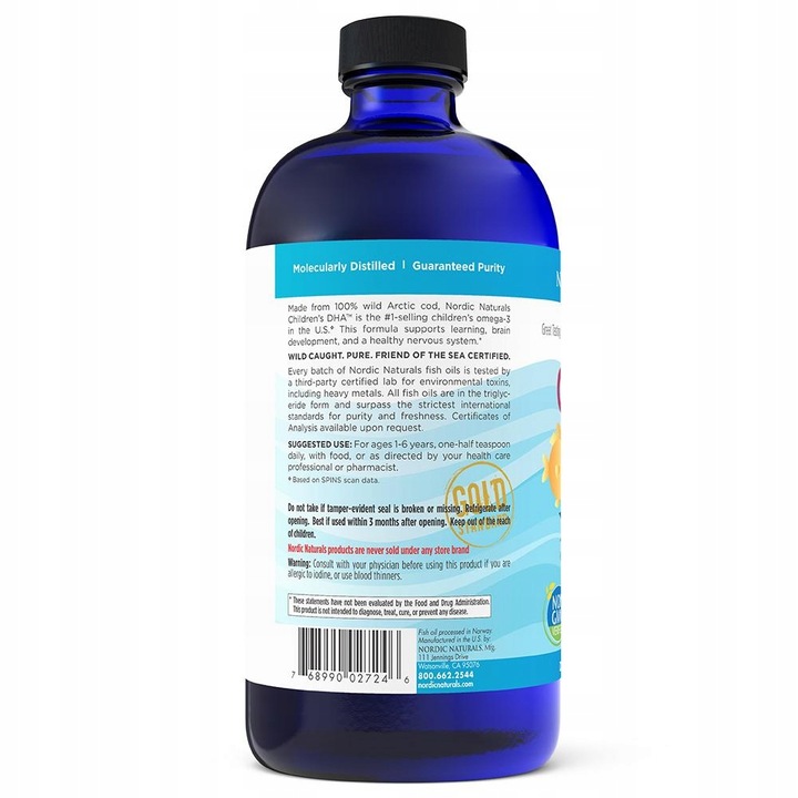 Omega-3 dla dzieci 530mg 473 ml płyn Truskawka