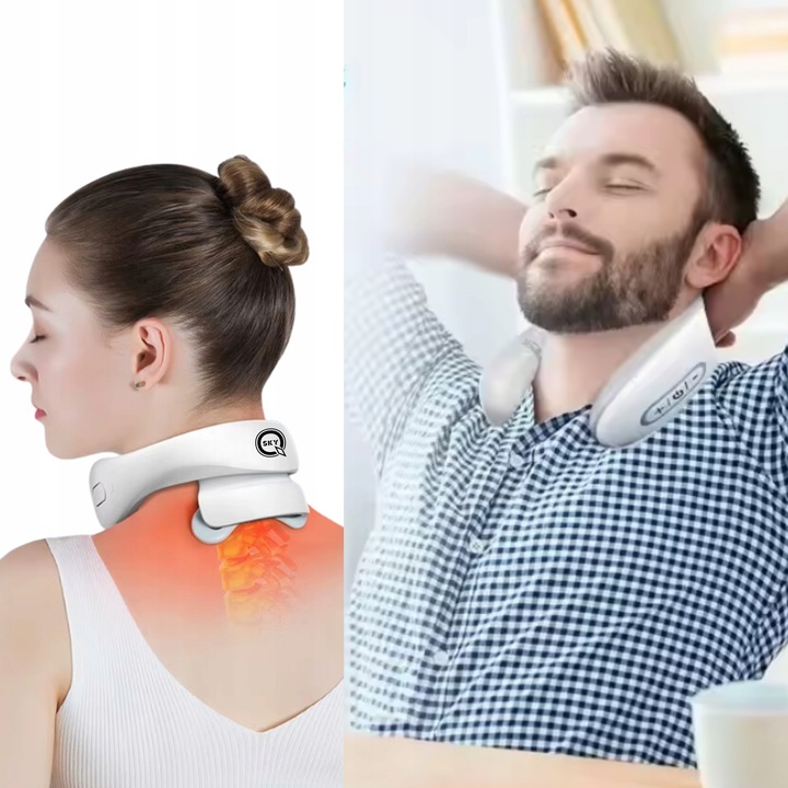 MASAŻER SZYI SZTYWNOŚĆ KARKU BÓL PRĄDY TENS 9 GŁOWIC GRZANIE 5 PROGRAMÓW