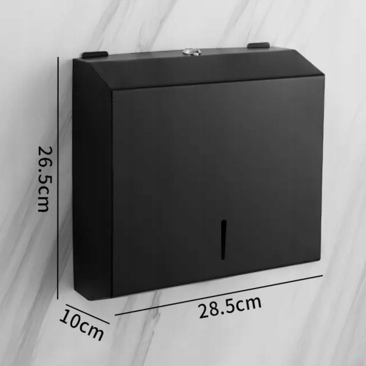 Dozownik Podajnik Stalowy na ręczniki papierowe ZZ Czarny HIGI24 Atest PZH