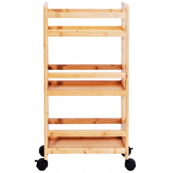 PÓŁKA ŁAZIENKOWA KUCHENNA SZAFKA NA KÓŁKACH REGAŁ BAMBUSOWY 3 POZIOMY