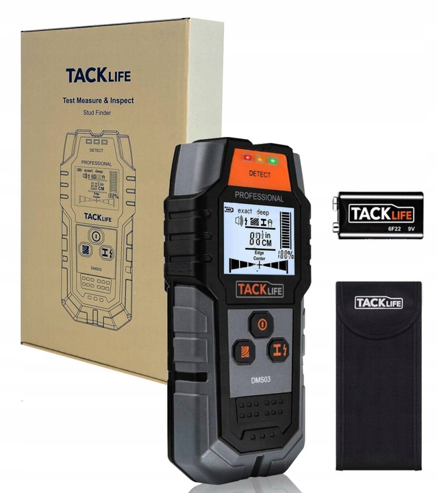 WYKRYWACZ PRZEWODÓW KABLI METALU DREWNA DETEKTOR NAPIĘCIA TACKLIFE