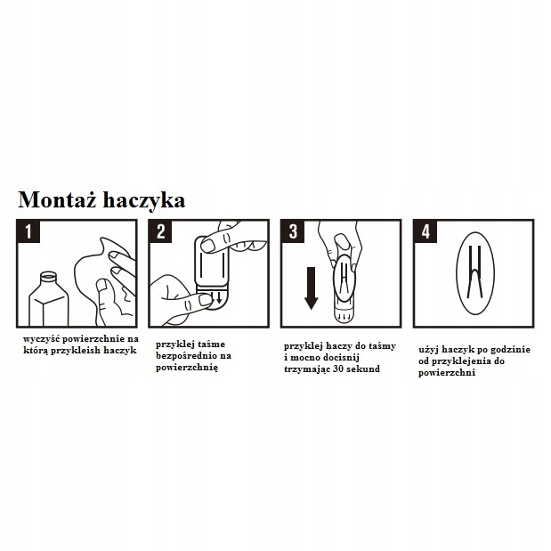 Haczyk Samoprzylepny Klejący Gwóźdź Na OBRAZ 10szt