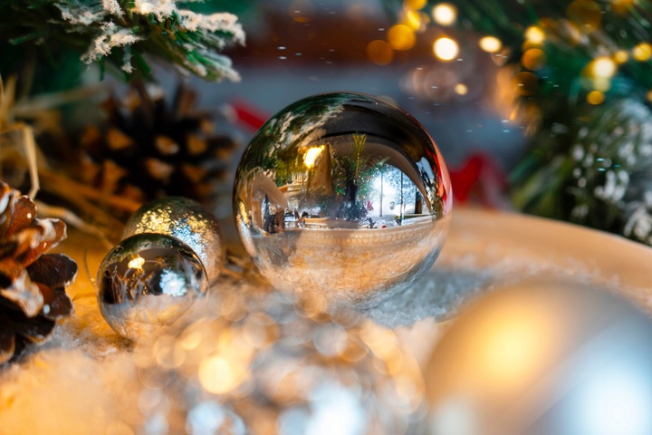 ZESTAW BOMBEK na Choinke 100szt Silver mix Bombki Choinkowe Świąteczne