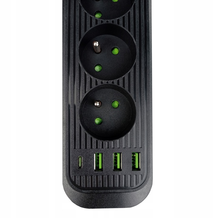PRZEDŁUŻACZ APPIO listwa zasilająca 2m 3 gniazda + 3x USB + 1x USB C