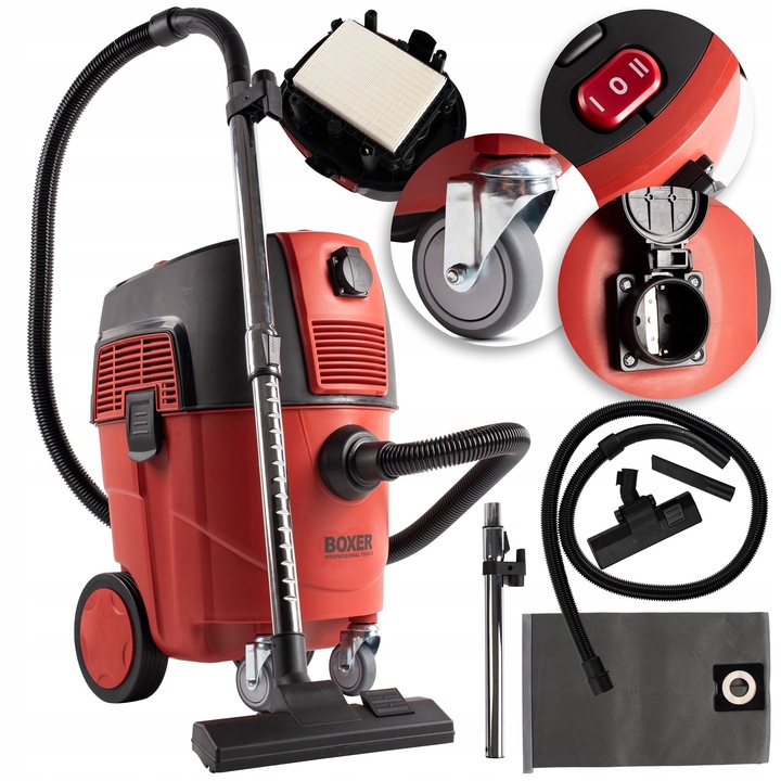 ODKURZACZ PRZEMYSŁOWY DO PYŁY GIPSU 4500W 35L Z OTRZĄSACZEM