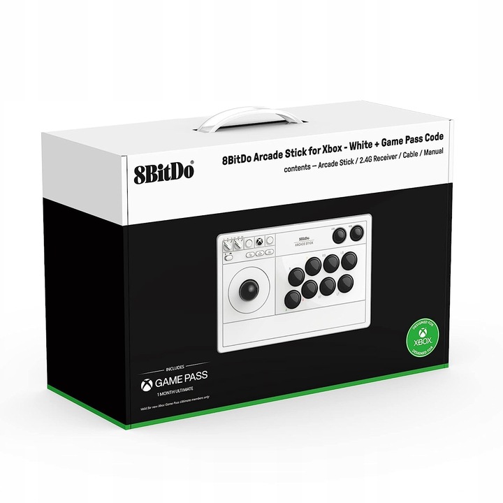 Joystick 8BitDo Arcade Stick White Xbox One X|S PC 2.4G BT USB Biały