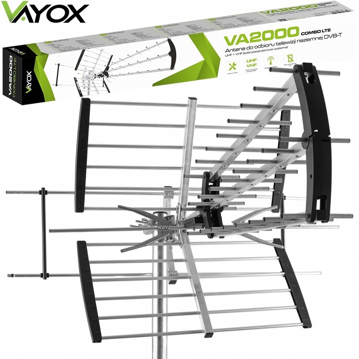 ANTENA KIERUNKOWA DVB-T2 DO TV NAZIEMNEJ MUX8 Filtr LTE HD 4K UHF VHF 120km