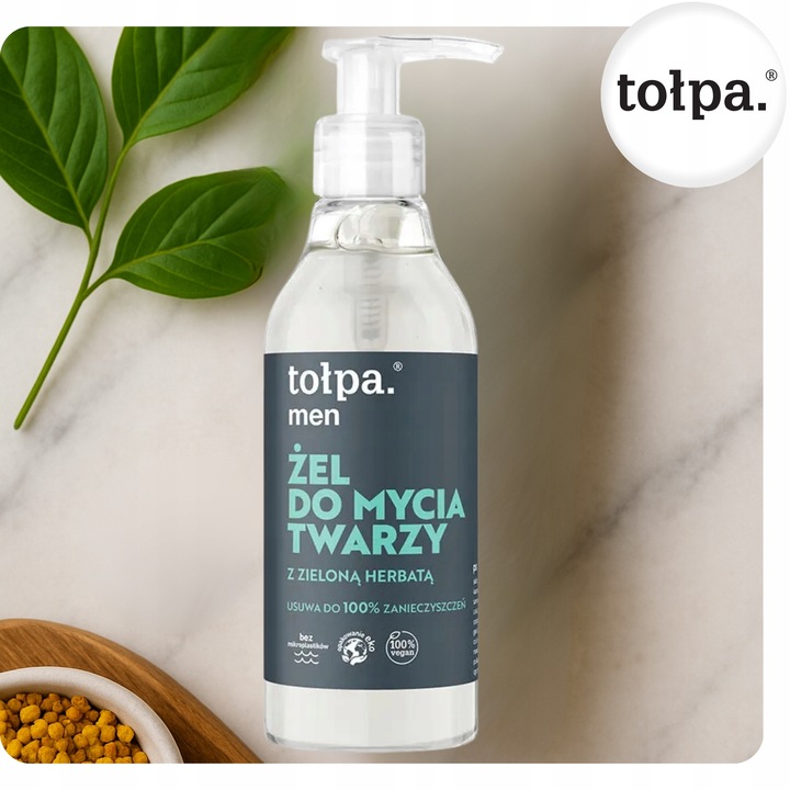 Żel do Mycia Twarzy dla Mężczyzn z Zieloną Herbatą Tołpa Men 195 ml