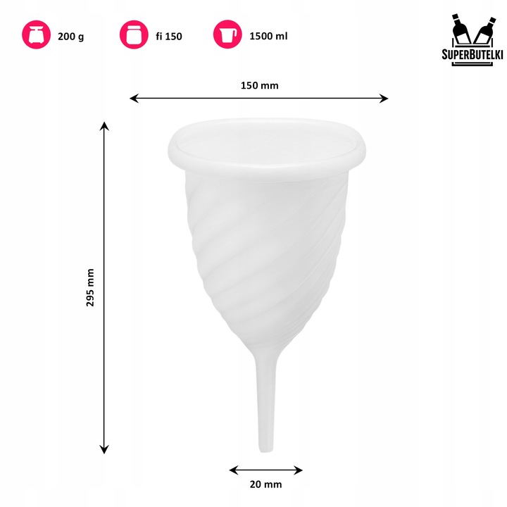 Lejek do filtrowania filtracji nalewek wina moszczu spiralny nalewki domowe